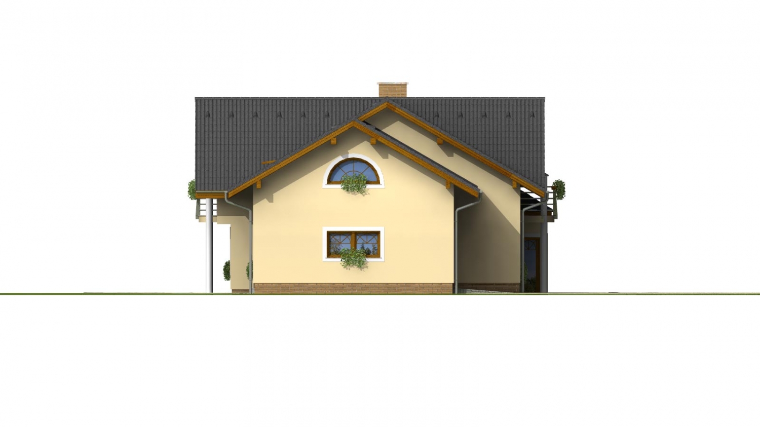 Zrkadlový pohľad 2. - Veľký podpivničený rodinný dom s dvojgarážou a sedlovou strechou. Možnosť dvojgeneračného bývania.